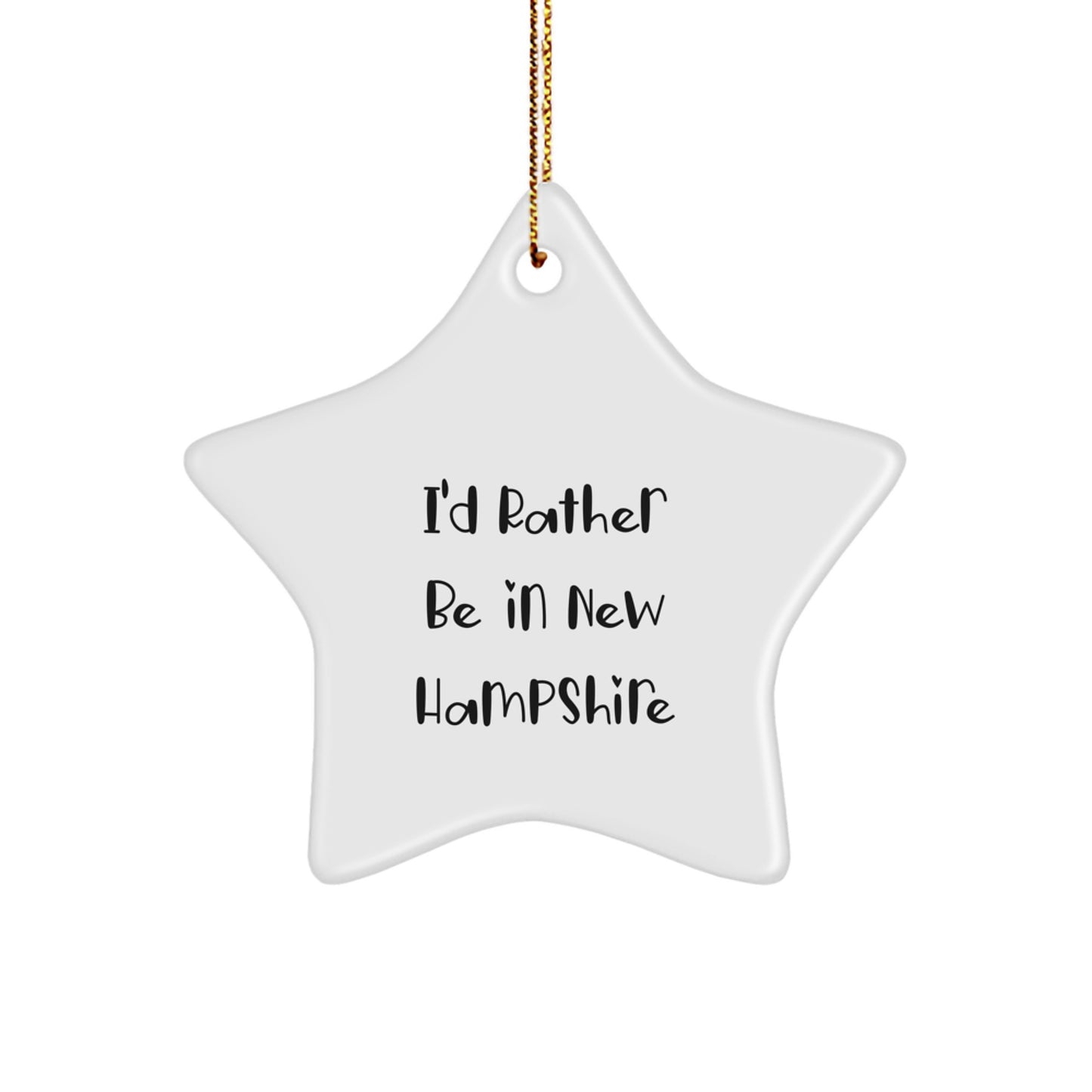 Christmas Ornament MDF Star Idea Gift for Coworkers New Hampshire - Image 1