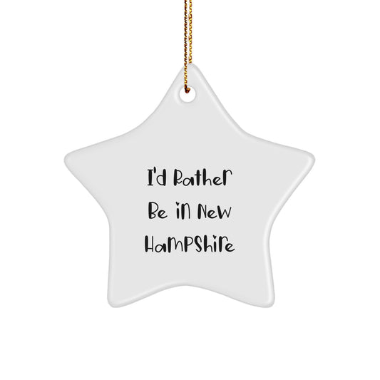 Christmas Ornament MDF Star Idea Gift for Coworkers New Hampshire - Image 1