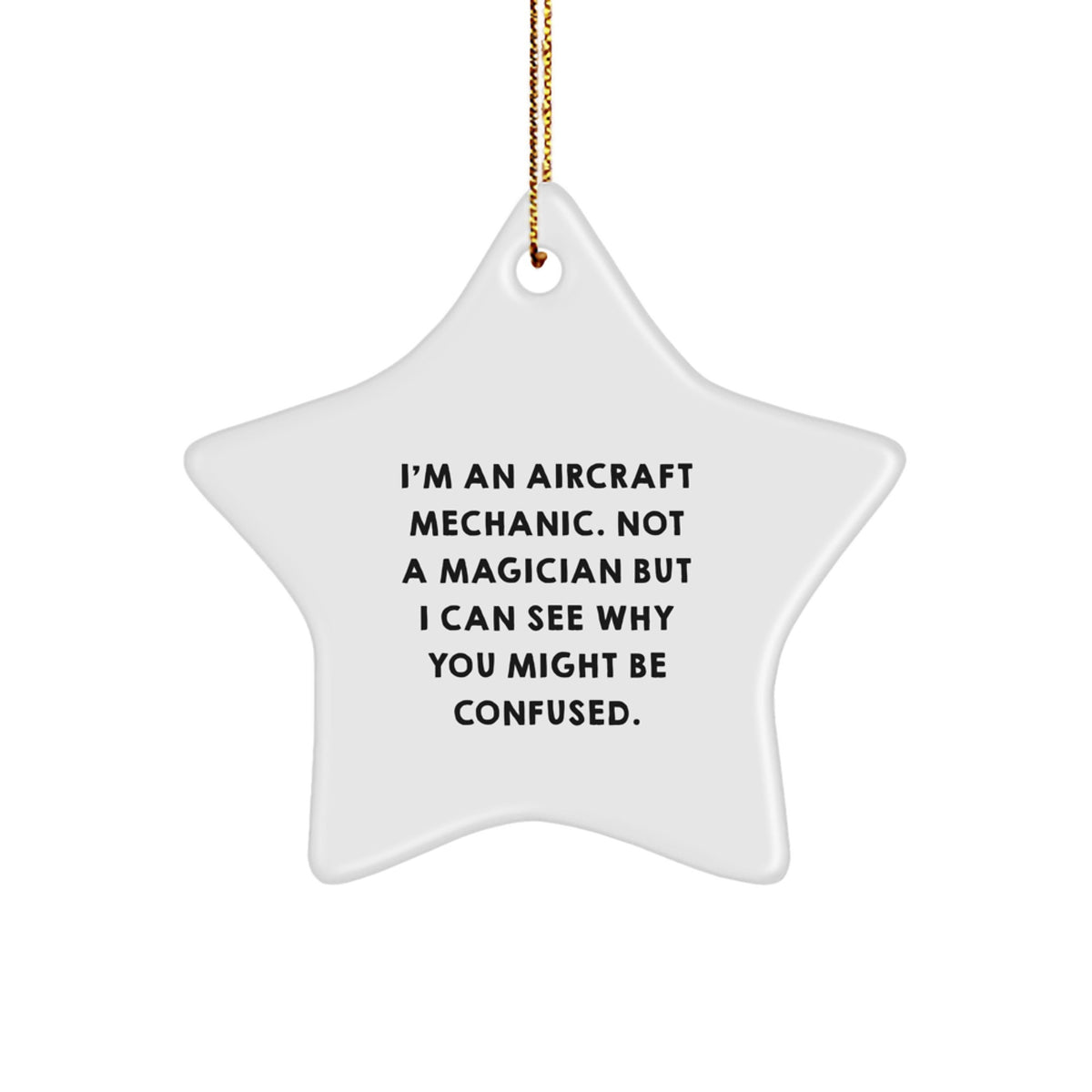 Aircraft Mechanic Star Ornament Christmas Unique Gift for Her Present - Image 1
