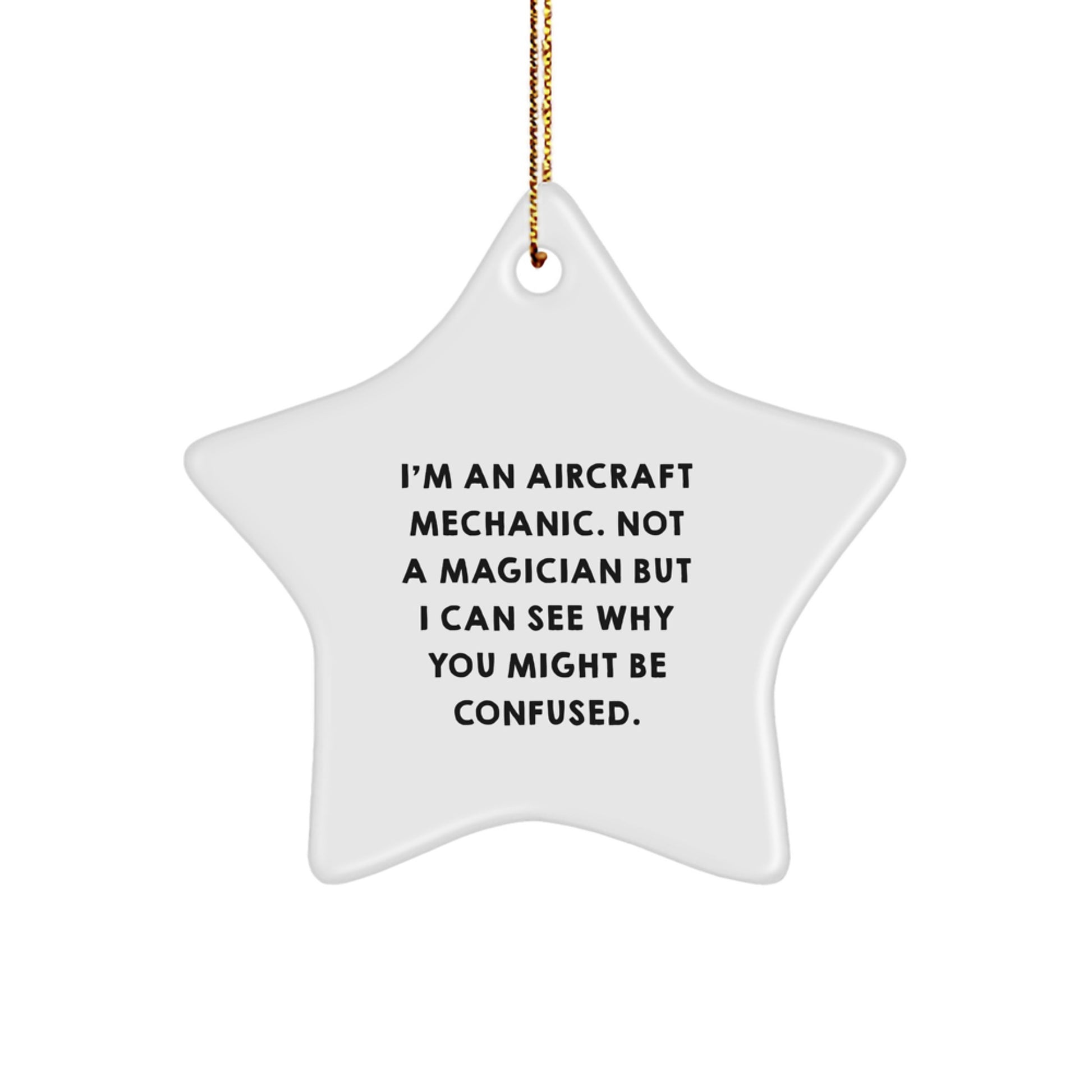 Aircraft Mechanic Star Ornament Christmas Unique Gift for Her Present - Image 1