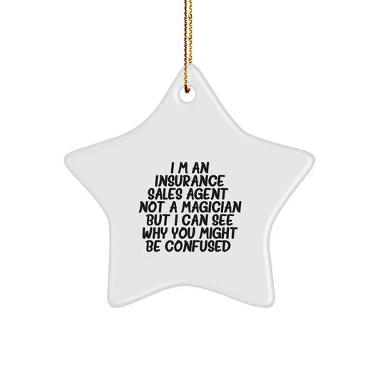 Funny Insurance Sales Agent Gifts for Insurance Sales Agent, Unique Star Ornament for Insurance Sales Agent, Gifts from Friends for Christmas Unique Gifts - Image 1