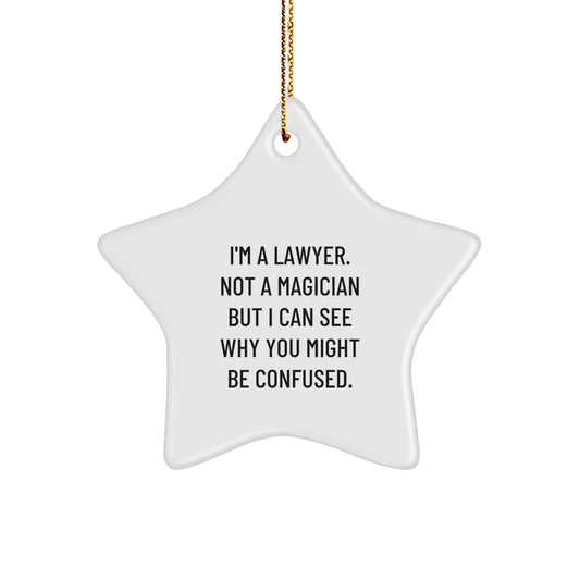 Lawyer Star Ornament I'm a Lawyer Idea for Coworkers Christmas Unique Gift - Image 1
