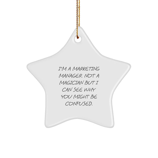 For a Colleague Companion Marketing Manager Funny Star Ornament Gift - Image 1