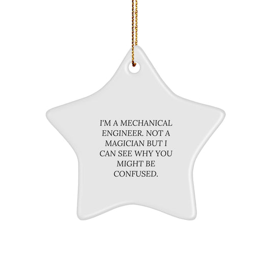 Funny Mechanical Engineer Gifts from Friends, Unique Star Ornament for Mechanical Engineer, Christmas Decorations - Image 1