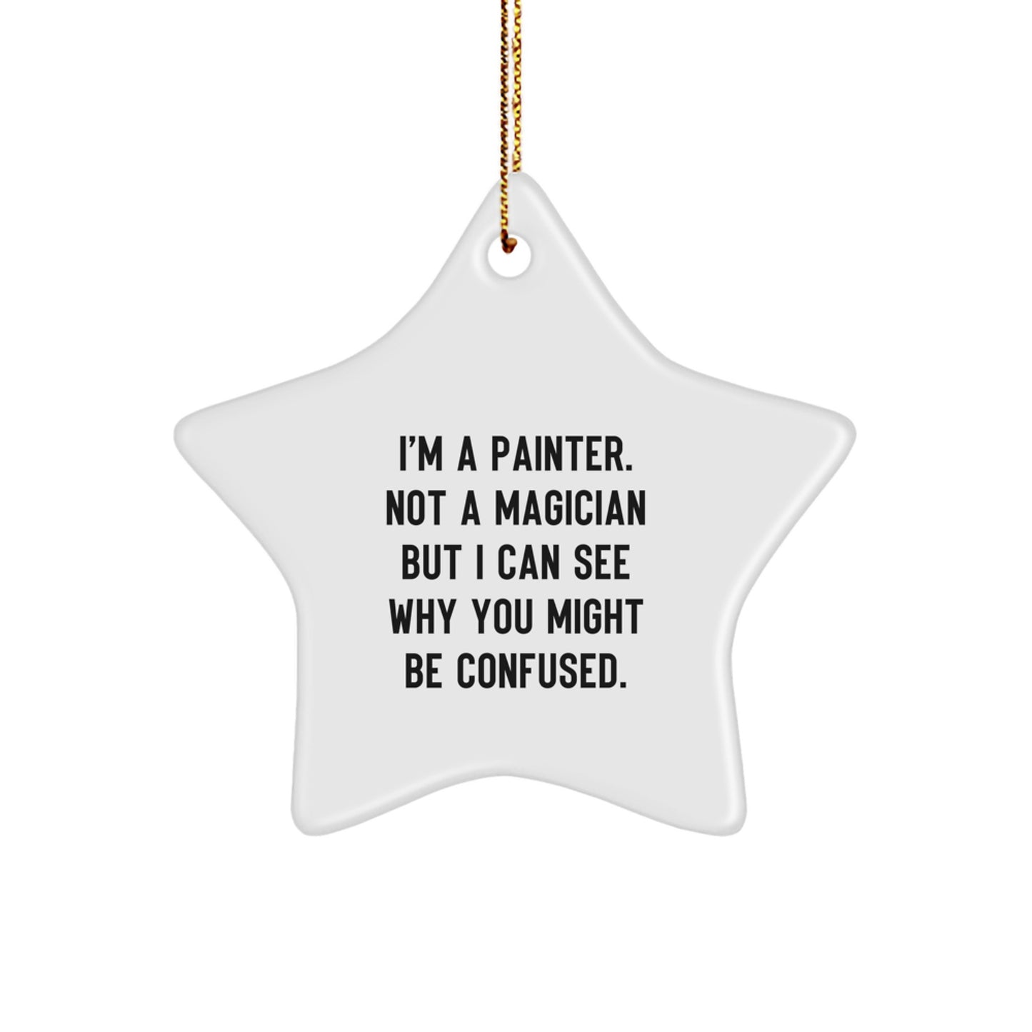 Quirky Painter Star Ornament for Novelty Friends Christmas Gift - Image 1