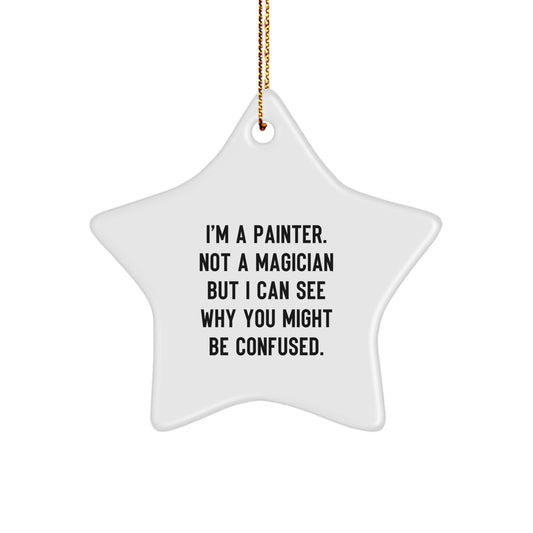 Quirky Painter Star Ornament for Novelty Friends Christmas Gift - Image 1