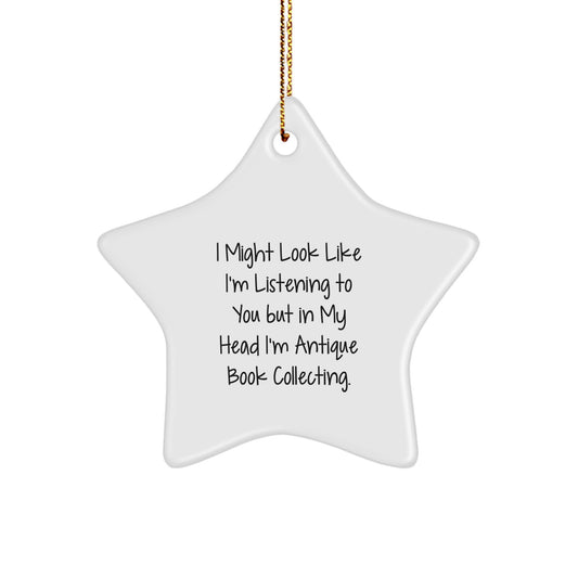 Antique Book Collecting Humor Star Ornament Gifts from Friends for Christmas - Image 1