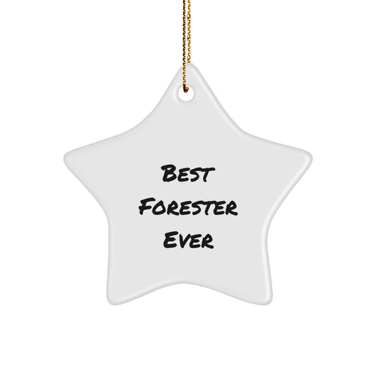 White Star Ornament for Coworkers – Best Forester Ever Christmas Gift - Image 1