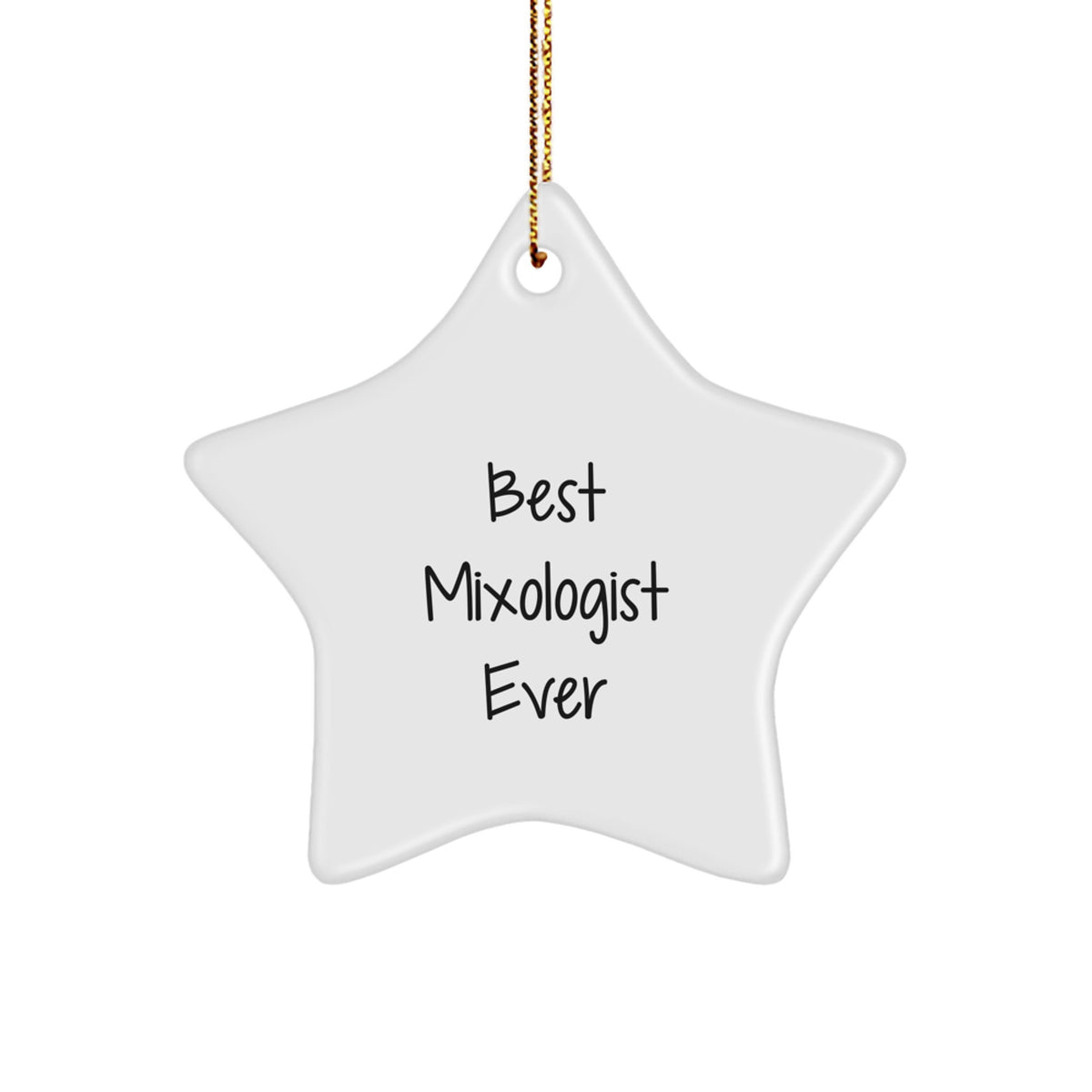 Whimsical Best Mixologist Ever Star Christmas Ornament for Friends Gift - Image 1