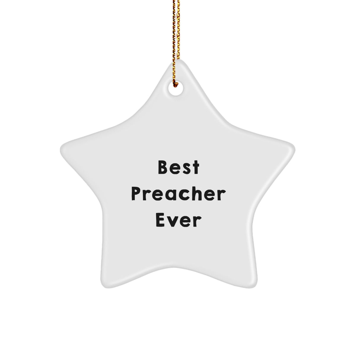 Best Preacher Ever White Christmas Ornament Keepsake for Him Gift - Image 1