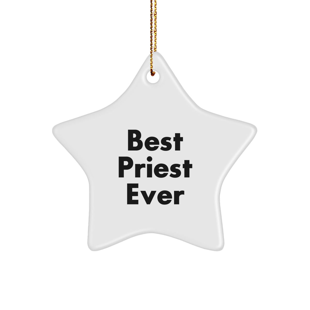 Priest Star Christmas Ornament Keepsake Gift for Him – Best Priest Ever - Image 1