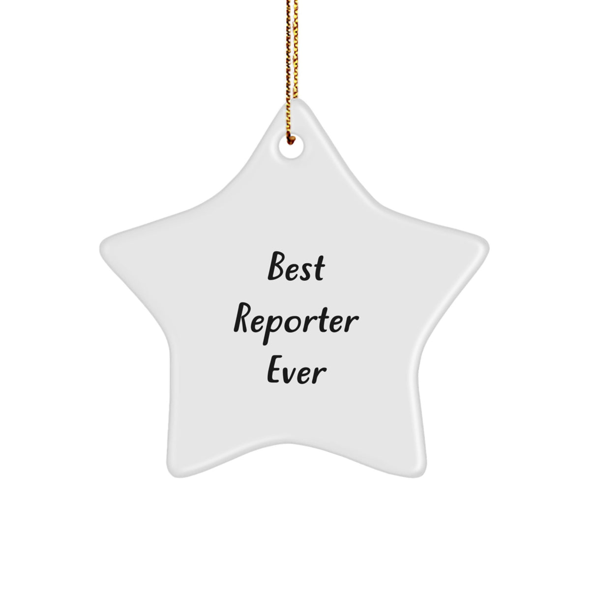 Reporter Star Christmas Ornament Best Reporter Ever Gift for Her Present - Image 1