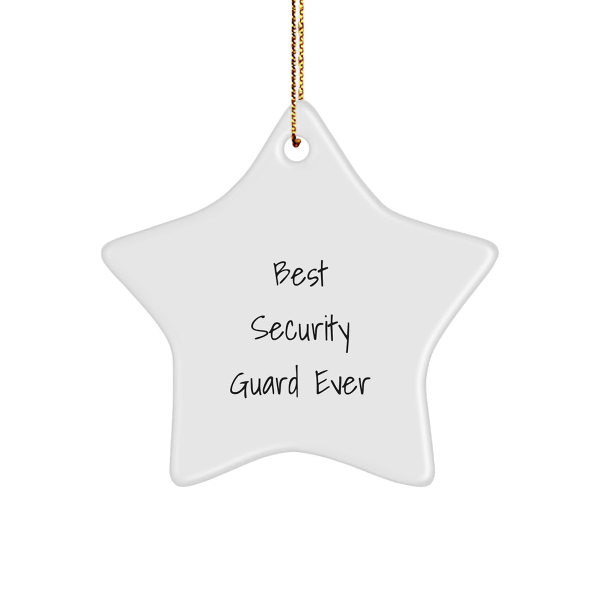 Fun Best Security Guard Ever Star Christmas Ornament for Friends Gift - Image 1