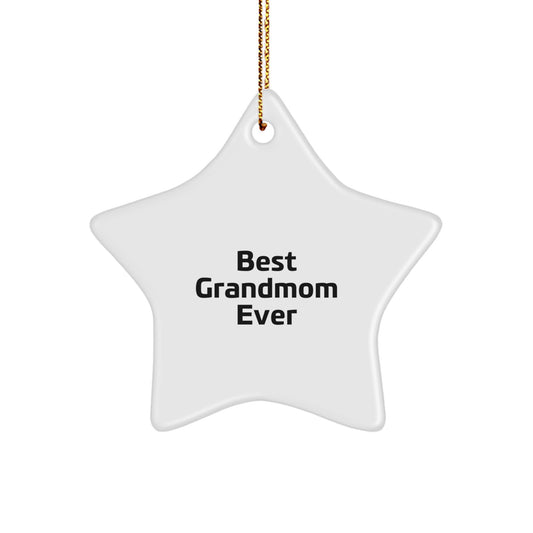 Christmas Gift for Her Grandmom Star Ornament – Best Grandmom Ever - Image 1
