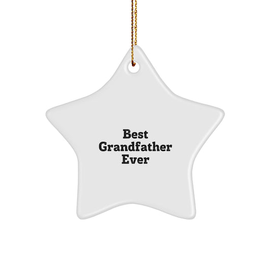 Christmas Gift for Dad Best Grandfather Ever Star Ornament Present - Image 1