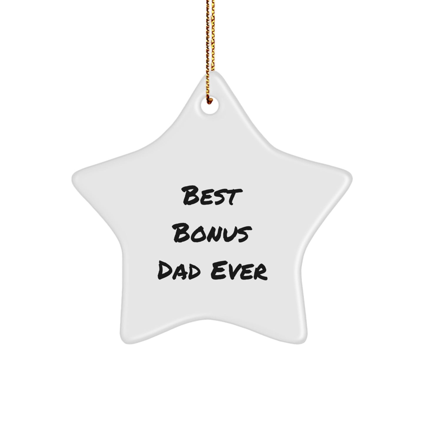 Bonus Dad Keepsake Christmas Ornament for Him Brightly Printed Gift - Image 1