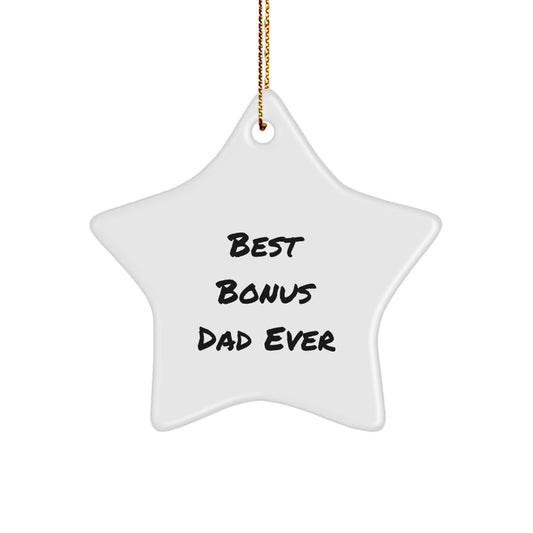 Bonus Dad Keepsake Christmas Ornament for Him Brightly Printed Gift - Image 1