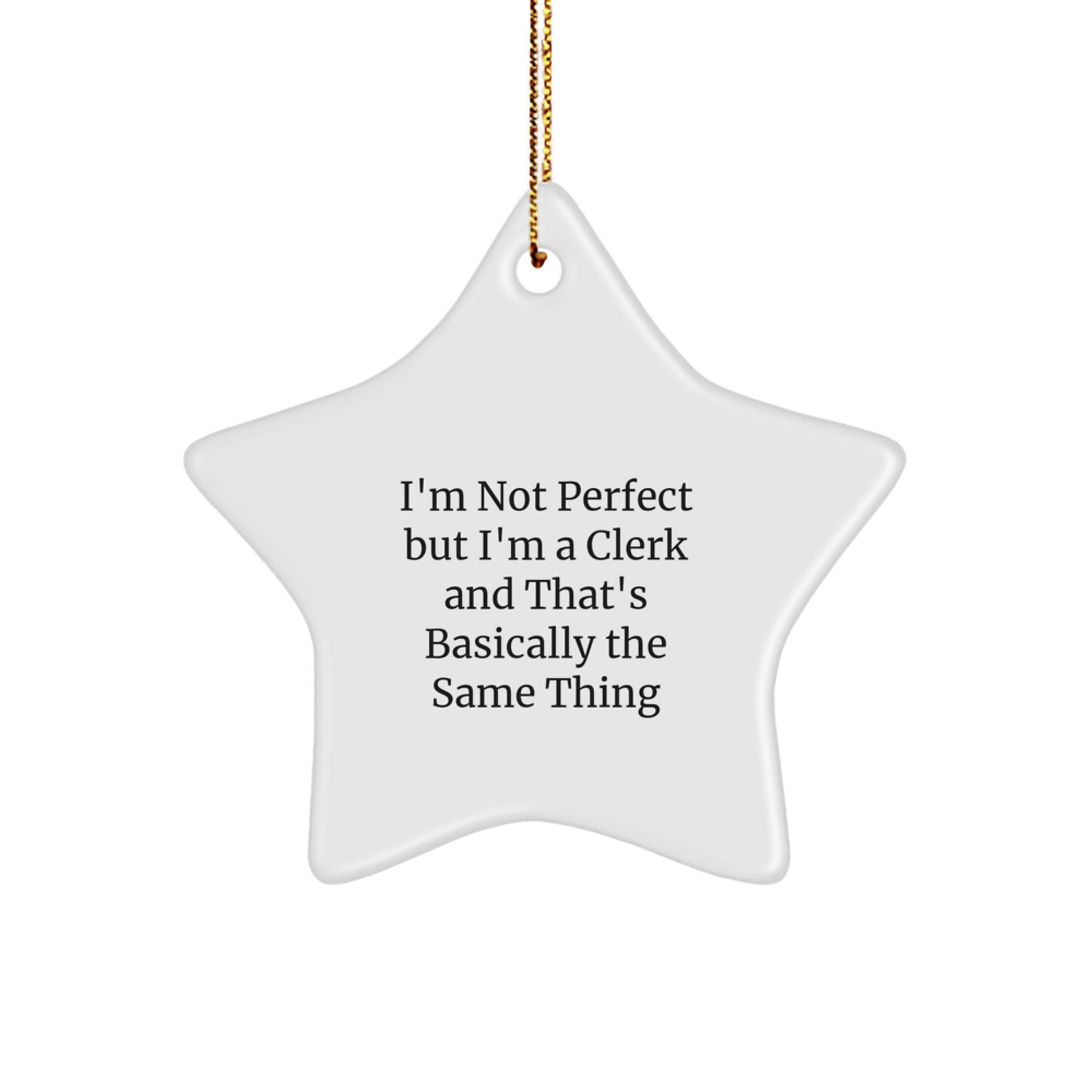 Christmas Gift for Her Present Clerk Star Ornament White - Image 1