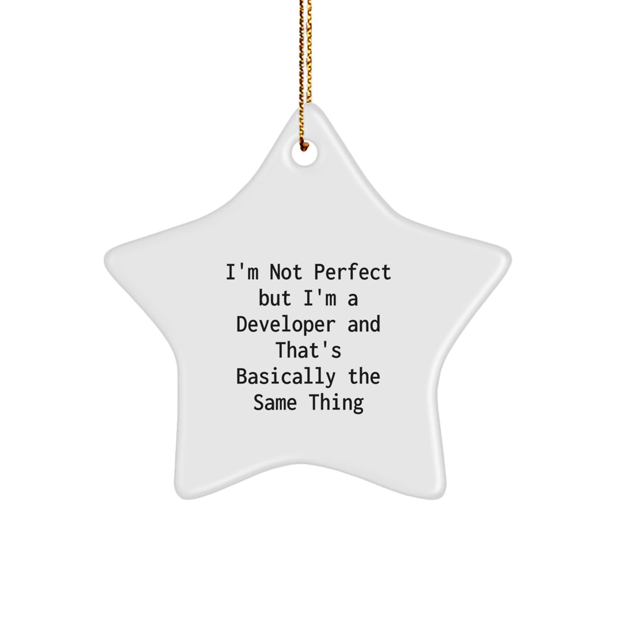 Christmas Unique Gift for Her Developer Star Ornament – Present White - Image 1