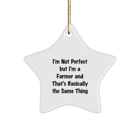 Durable White Farmer Star Ornament Idea for Coworkers Christmas Gift - Image 1