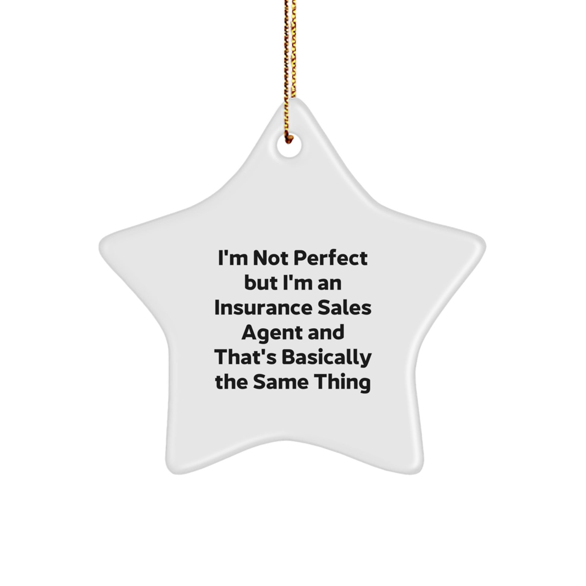 Insurance Sales Agent Star Ornament for a Colleague Christmas Gift - Image 1