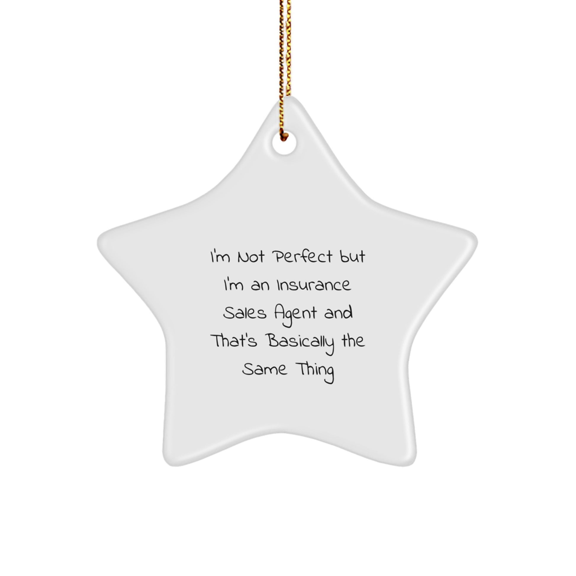 Insurance Agent Star Ornament Keepsake for a Colleague Christmas Gift - Image 1