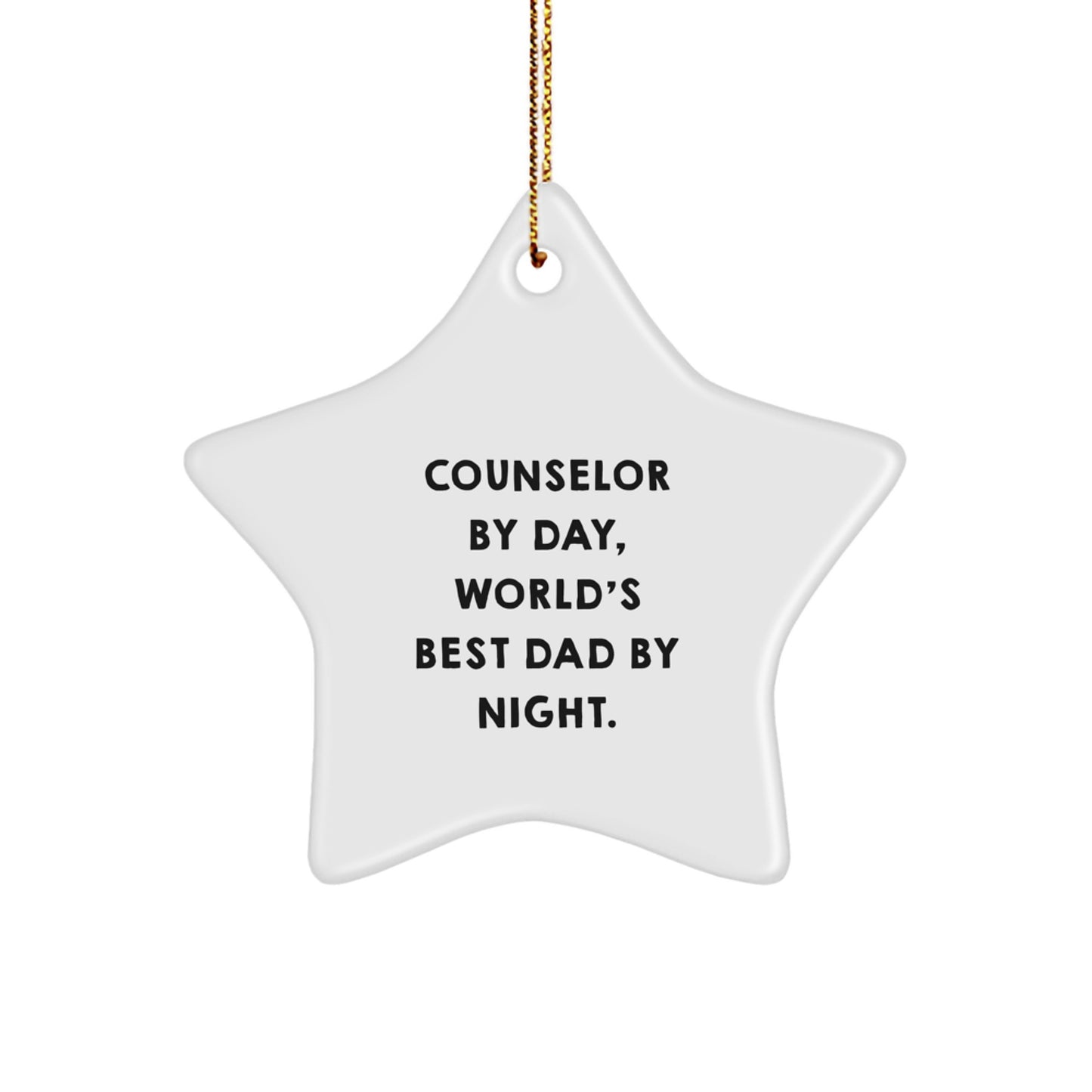 Christmas Ornament for Friends Counselor By Day, Best Dad By Night Gift - Image 1