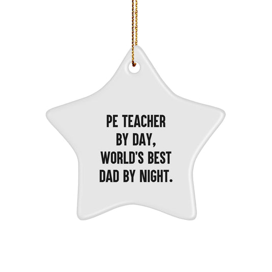 Christmas Gift for Her PE Teacher Star Ornament Present - Image 1