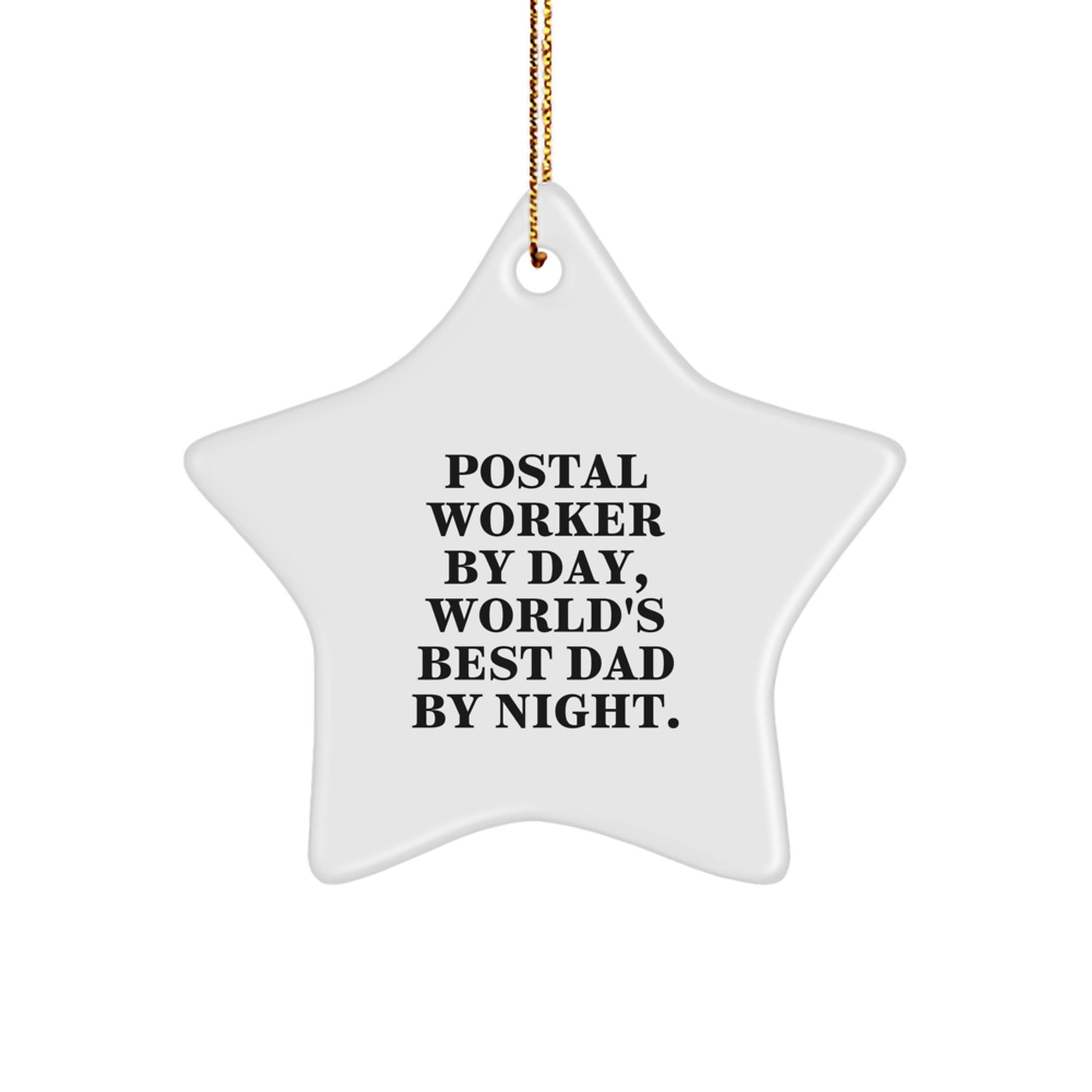 Postal Worker Keepsake White Christmas Ornament for Him Gift - Image 1