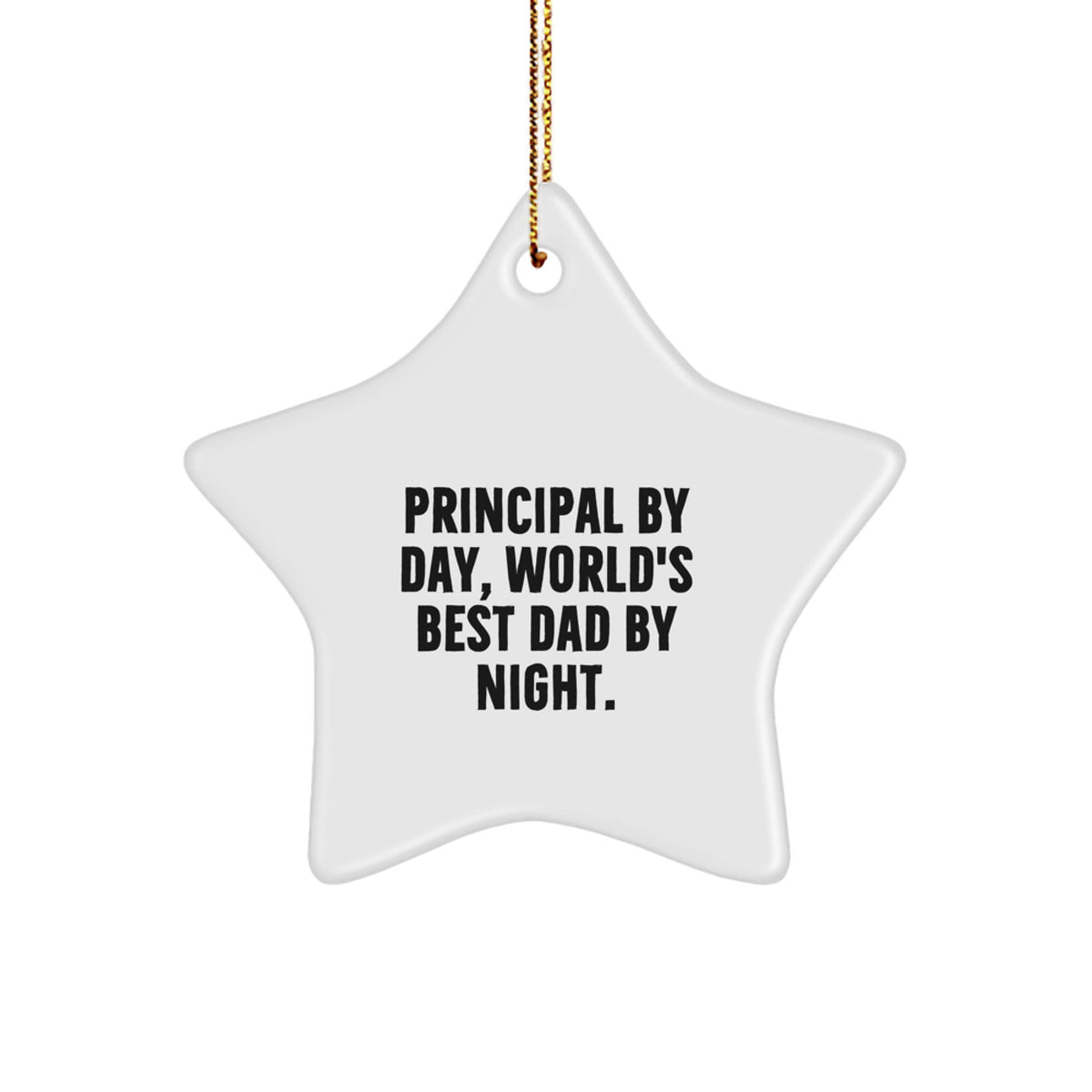 Principal Gifts by Men, Funny Star Ornament for Christmas, 'Principal By Day, World's Best Dad By Night', Gifts from Family, for Principal - Image 1