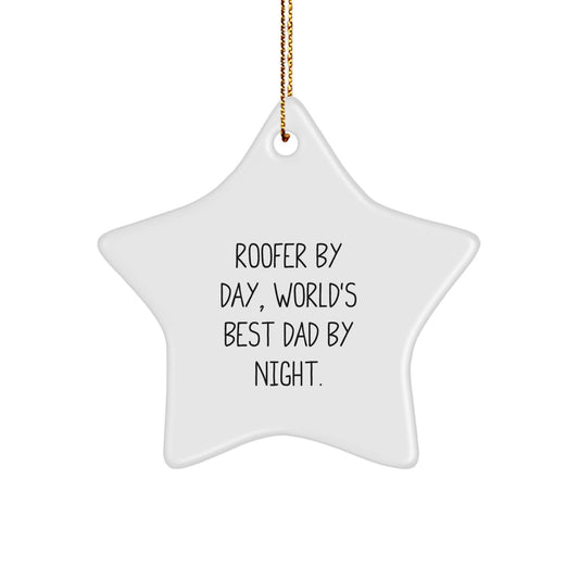 Roofer Gifts from Men to World's Best Dad - Star Ornament for Christmas - Image 1