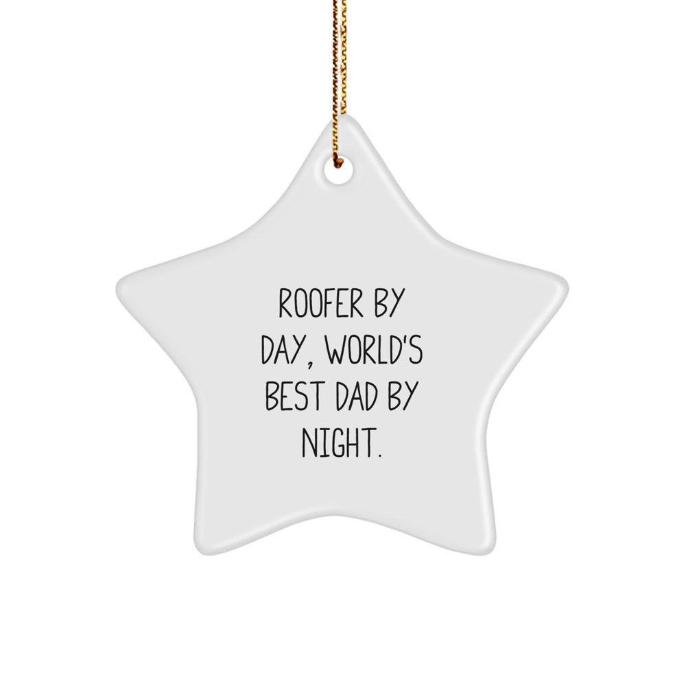 Roofer Gifts from Men to World's Best Dad - Star Ornament for Christmas - Image 1