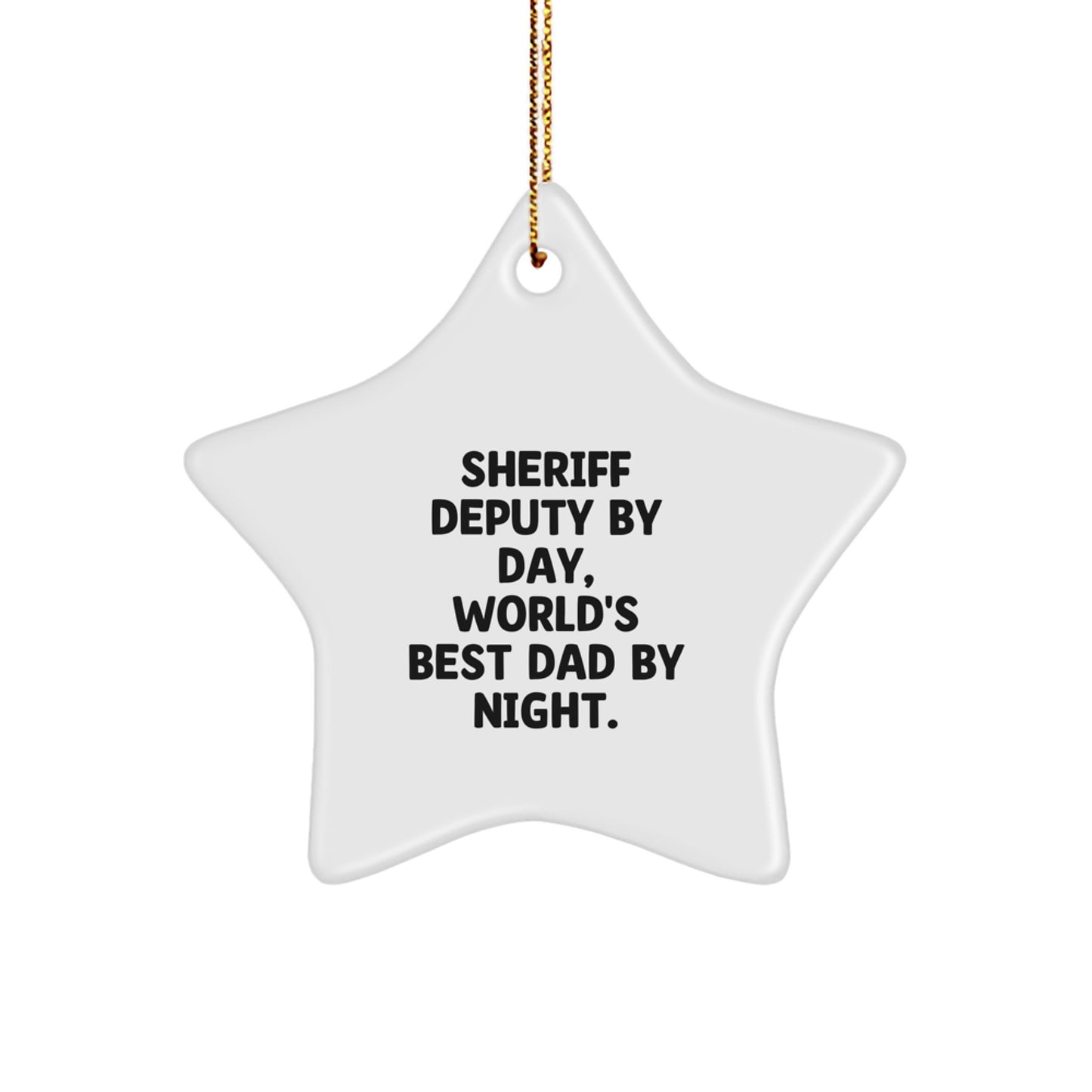 Novelty Sheriff Deputy Star Ornament Christmas Gift for Friends - Image 1