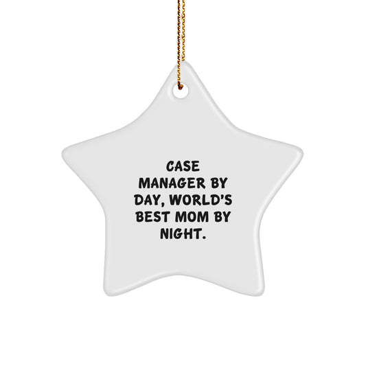 Funny Case Manager Gifts - Star Ornament for Christmas Unique Gifts from Family - Image 1