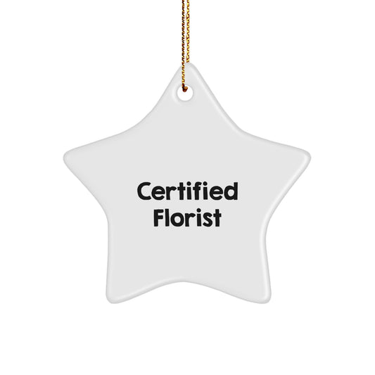 Florist Gifts from Friends, 'A Star is Born' Certified Florist Christmas Star Ornament, Gifts for Florist - Image 1
