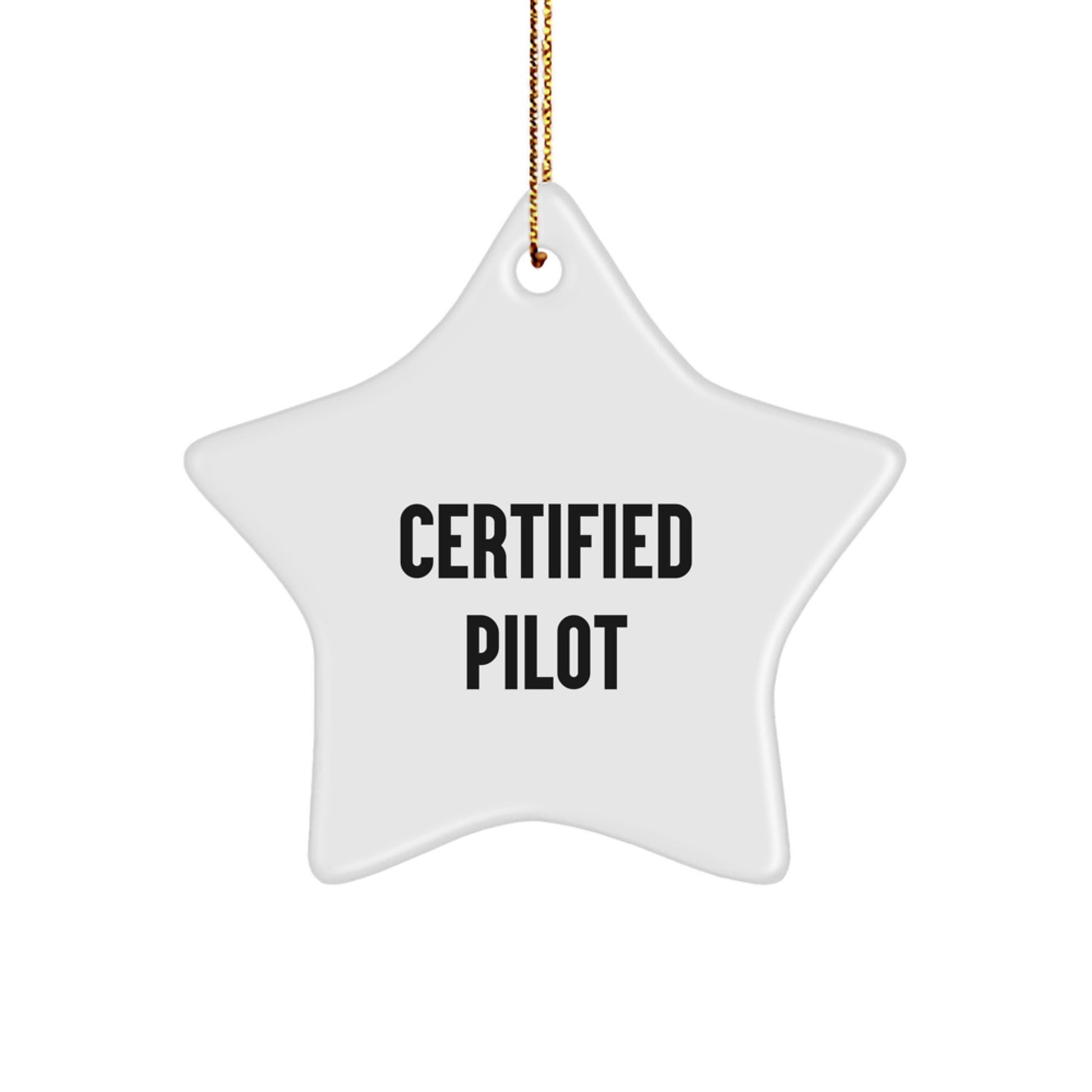 Certified Pilot Star Ornament, Funny Pilot Gifts, Christmas Unique Gifts from Friends and Family for Men and Women - Image 1