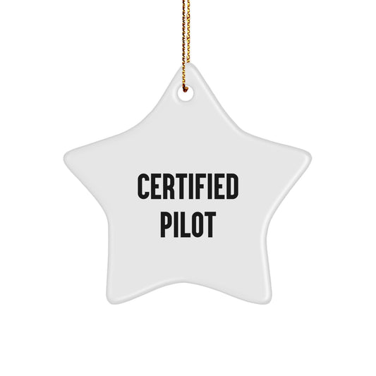 Certified Pilot Star Ornament, Funny Pilot Gifts, Christmas Unique Gifts from Friends and Family for Men and Women - Image 1