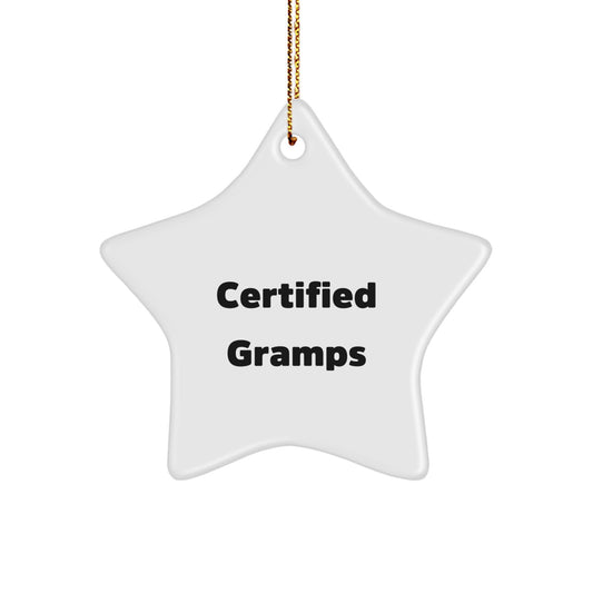 Funny Gramps Star Ornament Gifts from Gramps to Gramps, Funny Christmas Unique Gifts for Gramps, Gramps Star Ornament Certified Gramps - Image 1