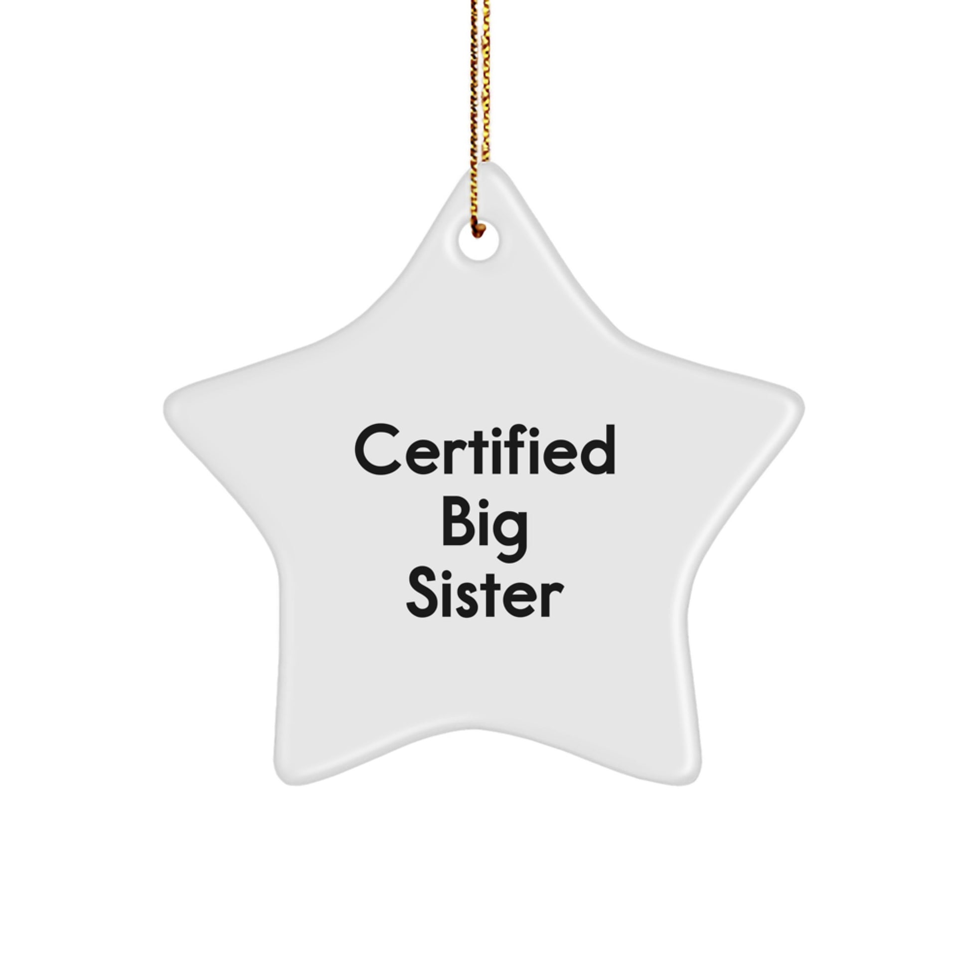 Funny Big Sister Gifts from Family - Certified Big Sister Star Ornament for Christmas Unique Gifts for Big Sister - Image 1