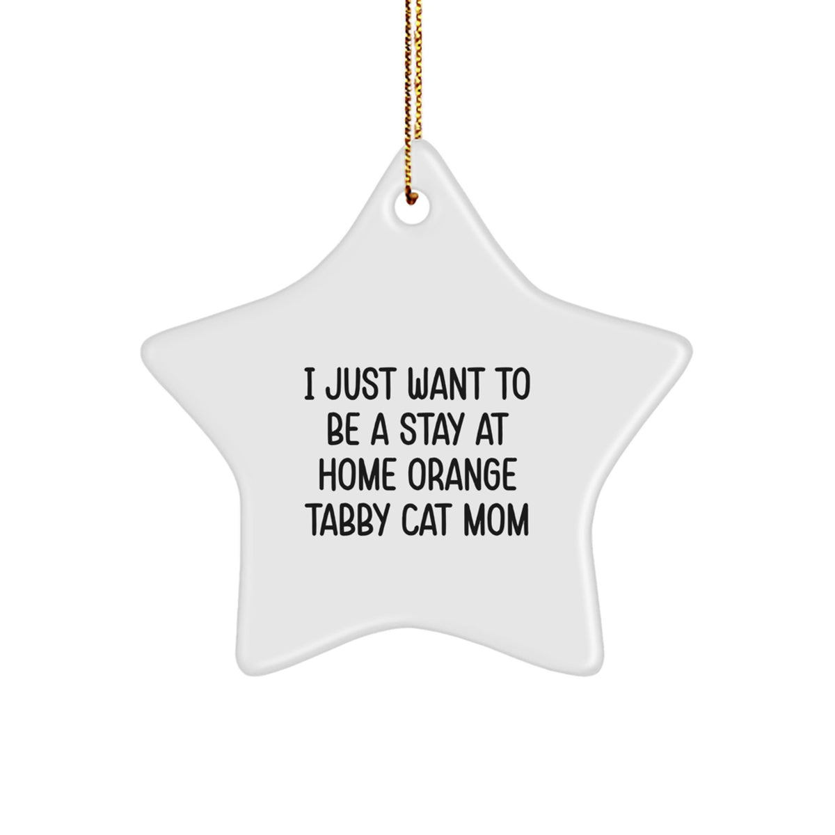 Funny Orange Tabby Cat Mom Christmas Star Ornament Gifts from Friends to Family - Image 1