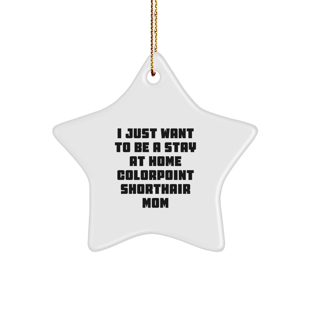 Colorpoint Shorthair Cat Mom's Funny Star Ornament, Gifts from Family for Colorpoint Shorthair Cat, Christmas Unique Gifts - Image 1