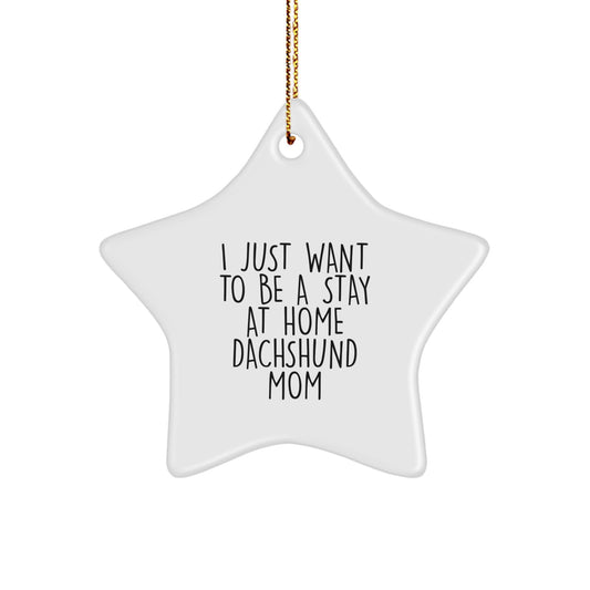 Dachshund Dog Lover Christmas Unique Gift, Funny Quote Star Ornament for Dachshund Dog Owner, Gifts from Mom to Dachshund Dog - Image 1