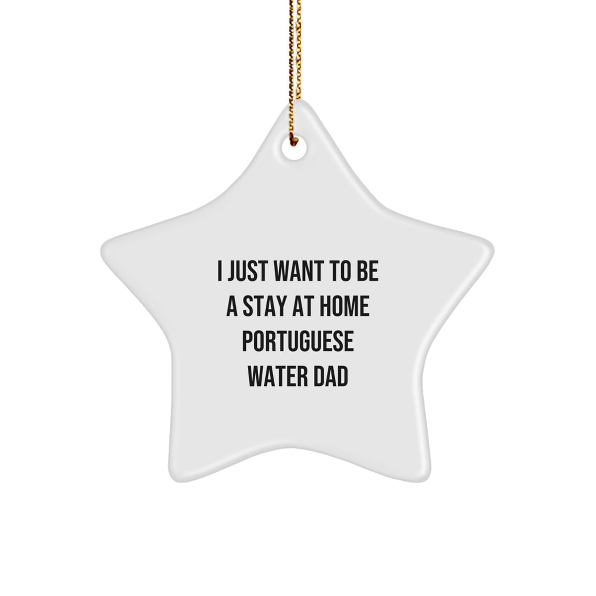 Funny Portuguese Water Dog Gifts for Men, Unique Star Ornament from Dad to Son for Christmas - Image 1