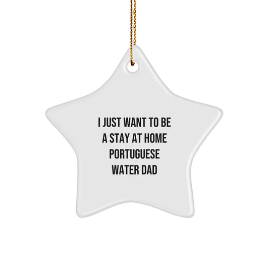 Funny Portuguese Water Dog Gifts for Men, Unique Star Ornament from Dad to Son for Christmas - Image 1