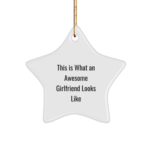 Funny Sweetheart Gifts from Men - This Is What An Awesome Sweetheart Looks Like, Star Ornament for Women, Christmas Unique Gifts - Image 1