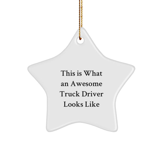 Funny Truck Driver Gifts from Friends - Awesome Star Ornament for Men - Christmas Unique Presents - Image 1