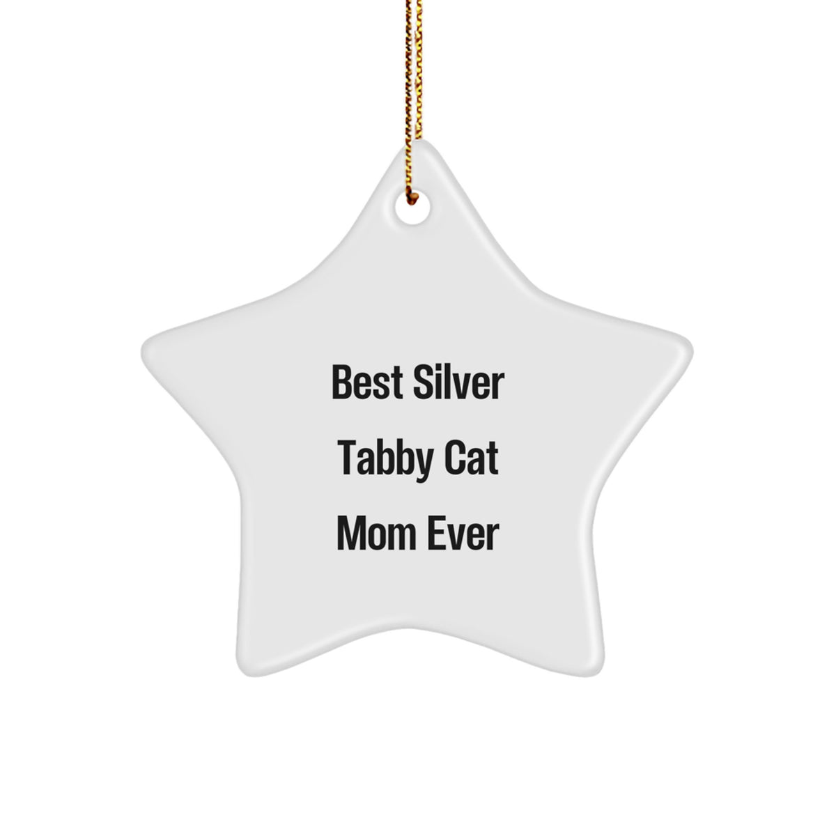 Funny Silver Tabby Cat Mom Gifts from Men or Women for Friends or Family - Best Silver Tabby Cat Mom Ever Star Ornament on Christmas - Image 1