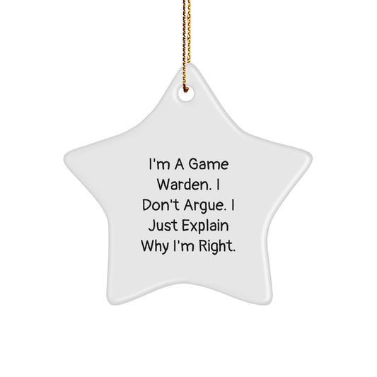 Funny Inspirational Game Warden Gifts from Friends for Game Wardens Christmas Unique Star Ornament - Image 1