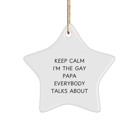 Funny Papa Star Ornament Gifts from Men to Papa for Christmas Unique Gifts - Image 1