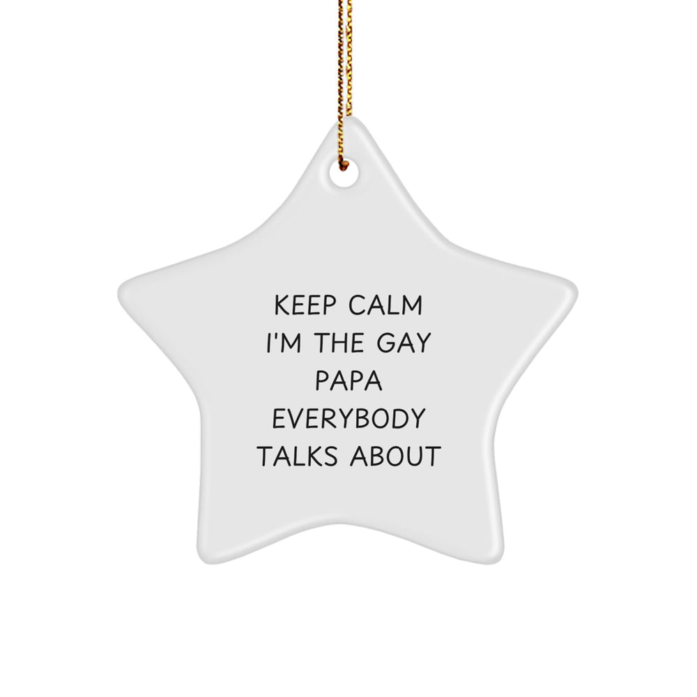 Funny Papa Star Ornament Gifts from Men to Papa for Christmas Unique Gifts - Image 1